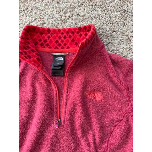 THE NORTH FACE WOMENS FLEECE, Size Small, Super Soft!! Coral/Red color. 1/4 zip - Picture 7 of 9